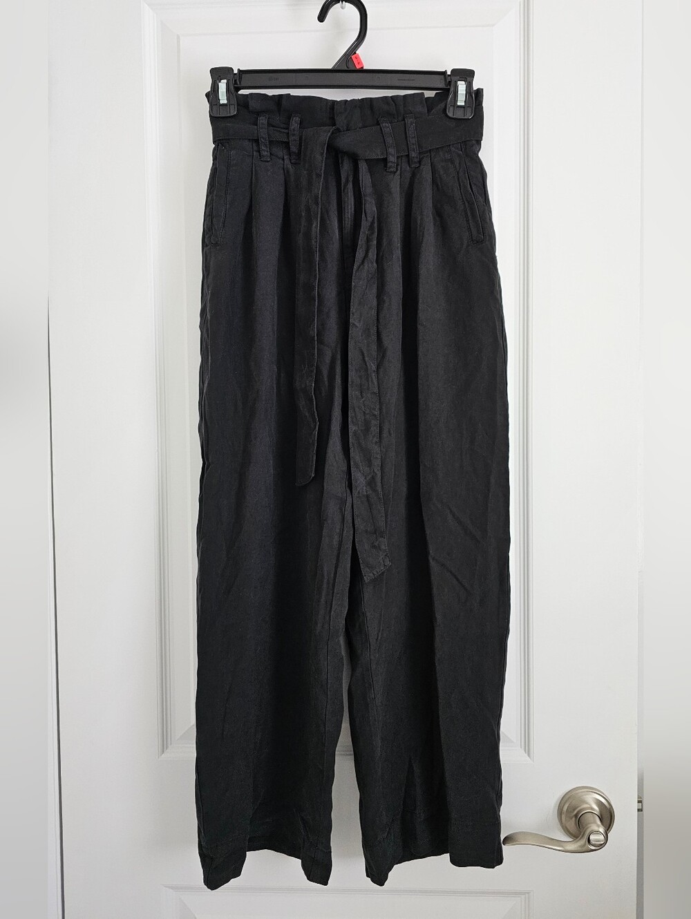Velvet Heart Black Paperbag Tie-Waist Chinos